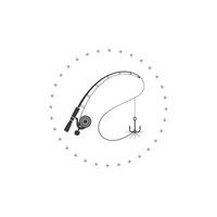 Simple Fishing Illustration Rod Forms Word with Curved Line vector