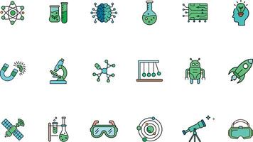 Science technology engineering math stem icons bundle vector