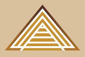 Abstract Gold Pyramid Layers Geometric Design Lines Pattern vector