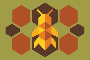 Abstract Geometric Honeycomb Bee Design Pattern Illustration vector
