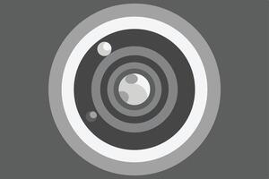 Abstract Grayscale Planetary System Orbiting Moons and Rings vector