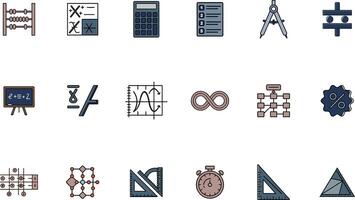 Math symbols icons bundle geometry algebra calculus vector