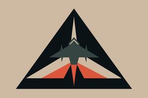 Stealth Fighter Jet Triangle Abstract Geometric Military Aviation Art vector