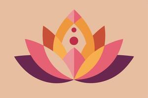 Geometric Lotus Flower Design Abstract Art, Colorful Petals, Mandala Style vector