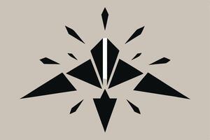 Abstract Black Geometric Burst Sharp Triangles, Modern Design vector
