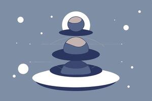 Cosmic Stacking Stones Balanced Universe, Abstract Art, Peaceful Zen vector