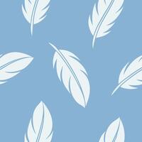 Seamless light blue feather pattern background design vector