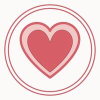 A simple handmade heart logo design in pink vector
