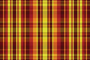 A plaid fabric pattern in red, yellow and green vector