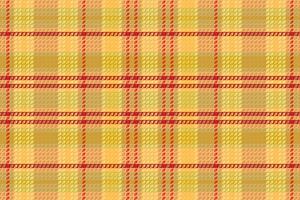 A plaid fabric with red and yellow stripes vector