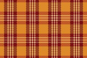 A plaid fabric with red and orange colors vector