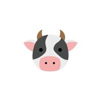 Cow Face in Flat Style vector