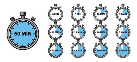 Minimal Stopwatch Timer Pack 0 to 60 vector