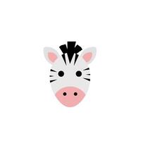 Zebra Head Flat Design Animal Icon vector