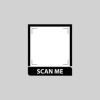 Bold QR Code Box with Bottom Text vector