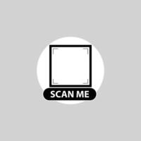 Vertical QR Design with Bold Text Wrap vector