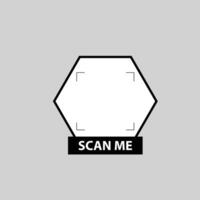 Hexagonal QR Box with Bottom Label vector