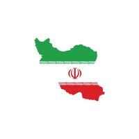 Iran map with national flag overlay vector