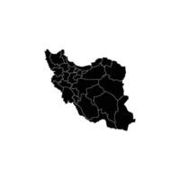 Iran map with bold black regions vector