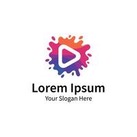 Creative Splash Play Button Logo vector
