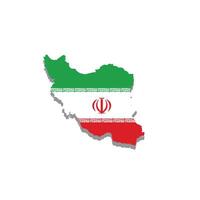 Iran flag textured inside country shape vector