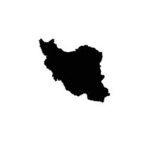 Solid black silhouette of Iran map vector