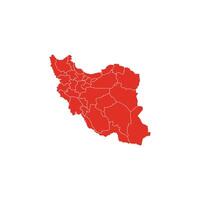 Flat Red Iran Map vector