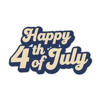 Happy 4th of July Lettering Style vector
