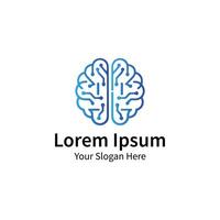 Brain and Tech AI Network Logo vector