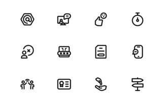 Support and Customer Service Icons bundle. Scalable Icons for Client Care, Troubleshooting, Service Management, and Assistance vector