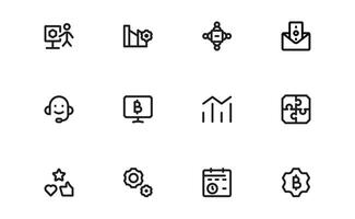 Modern Management Icons set bundle. High-Quality Icons for Business Leadership, Organization, Strategy, Workflow, and Team Collaboration Designs vector