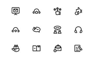 Support and Customer Service Icon bundle package. Scalable Icons for Client Care, Troubleshooting, Service Management, and Assistance vector
