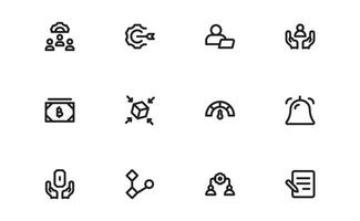 Modern Management Icons bundle. High-Quality Icons for Business Leadership, Organization, Strategy, Workflow, and Team Collaboration Designs vector
