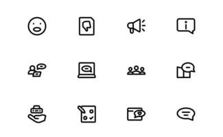Support and Customer Service Icon Set. Editable Scalable Icons for Client Care, Troubleshooting, Service Management, and Assistance vector