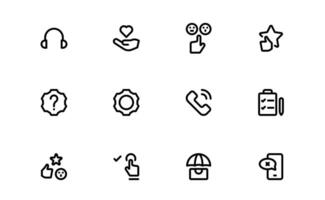 Support and Customer Service Icons Set. Scalable Icons for Client Care, Troubleshooting, Service Management, and Assistance vector