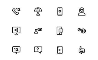 Support and Customer Service Icons pack. Scalable Icons for Client Care, Troubleshooting, Service Management, and Assistance vector