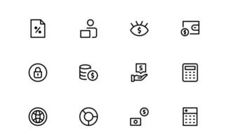 Premium Financial and Banking Icons bundle set. Professional Icons for Wealth Management, Online Banking, Transactions, and Money Management Designs vector