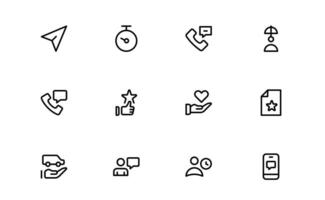 Support and Customer Service Icon pack Collection. Editable Premium Icons for Client Care, Troubleshooting, Service Management, and Assistance vector