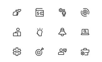 Modern Management Icon pack bundle. High-Quality Icons for Business Leadership, Organization, Strategy, Workflow, and Team Collaboration Designs vector