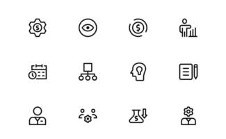 Modern Management Icon bundle set. High-Quality Icons for Business Leadership, Organization, Strategy, Workflow, and Team Collaboration Designs vector