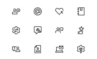Support and Customer Service Icon bundle set. Editable Premium Icons for Client Care, Troubleshooting, Service Management, and Assistance vector