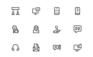 Support and Customer Service Icon pack bundle. Editable Professional Icons for Client Care, Troubleshooting, Service Management, and Assistance vector