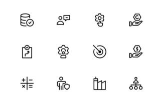 Modern Management Icon pack collection. High-Quality Icons for Business Leadership, Organization, Strategy, Workflow, and Team Collaboration Designs vector