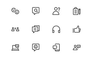 Support and Customer Service Icon bundle pack. Editable Premium Icons for Client Care, Troubleshooting, Service Management, and Assistance vector