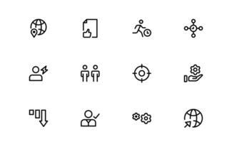 Modern Management Icon bundle collection. High-Quality Icons for Business Leadership, Organization, Strategy, Workflow, and Team Collaboration Designs vector