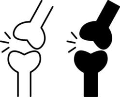 Joint Icons. Black And White Illustration. Joint Of Several Bones Which Allows Them To Bend. Human Body Part. Concept Anatomy vector