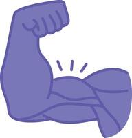 Colored Muscle Icons. Illustration. Human Body Organ Consisting of Tissue and Capable of Contraction. Strong Arm, Biceps. Concept Anatomy vector