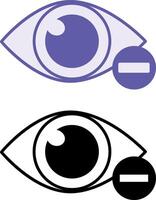 Myopia Icons. Illustrations. Vision Defect, Nearsightedness. Person Has Bad Farsightedness. Disability Concept vector