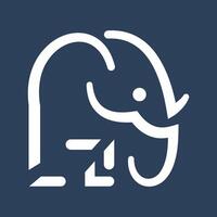 Abstract Elephant Logo, Sleek Geometric Line Art Icon, Creative Tech Brand Identity, Stylized Elephant vector