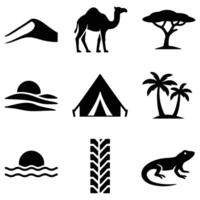 Safari adventure icons set isolated on white background vector